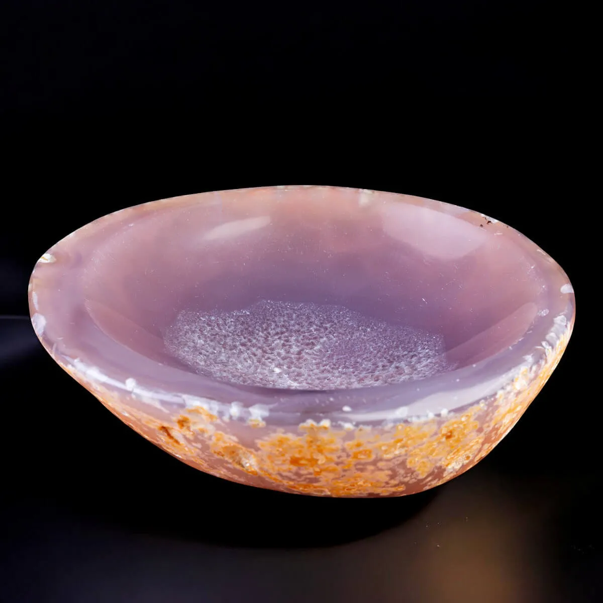 Ciotola svuota tasche in agata lavanda naturale.