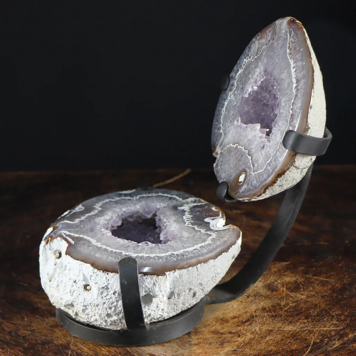 Geode Agata Sezionata su base