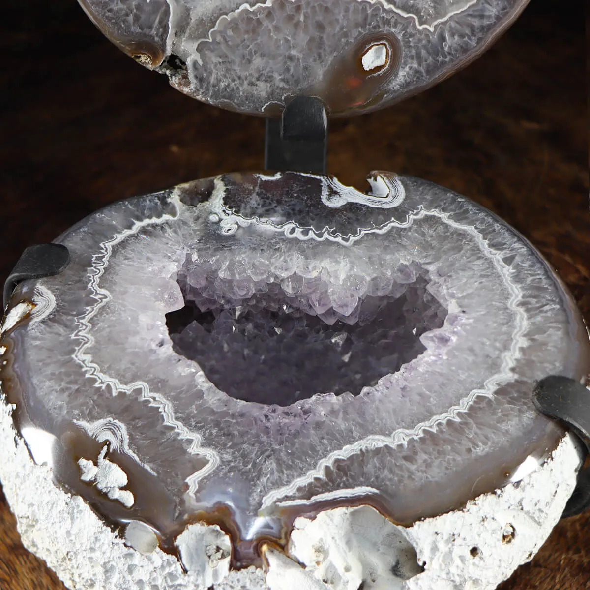Geode Agata Sezionata su base