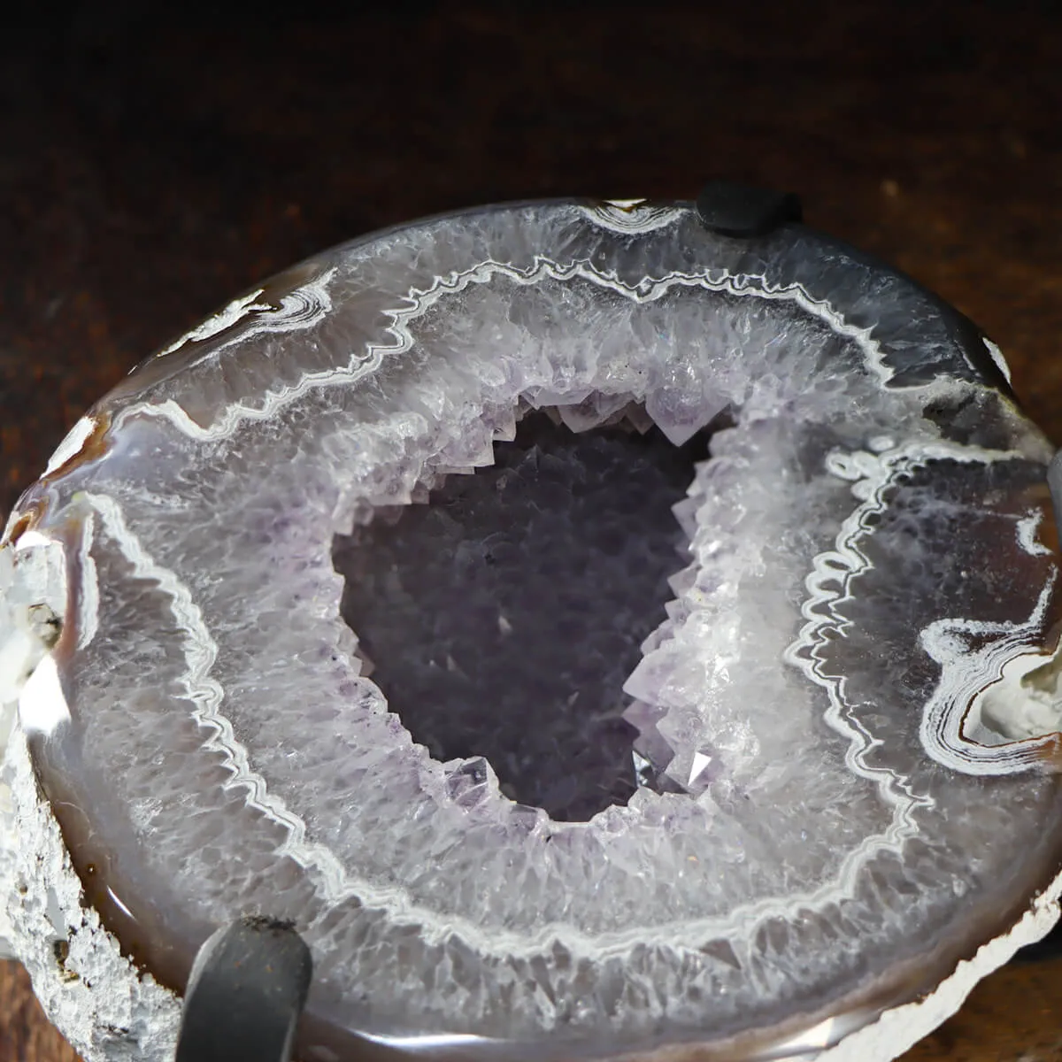 Geode Agata Sezionata su base