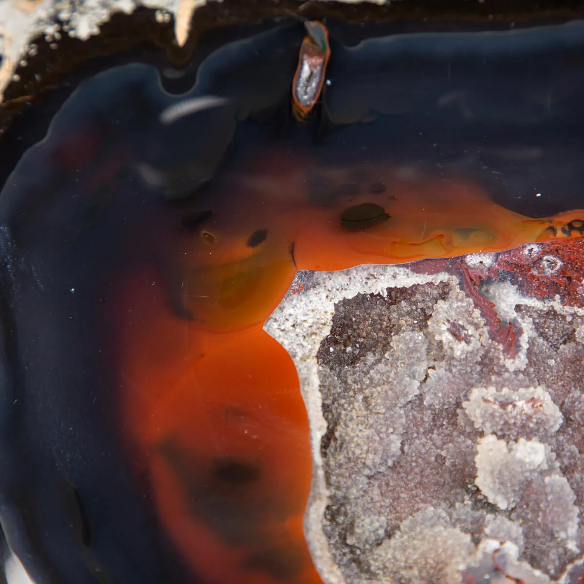 Geode Agata Sezionata su base