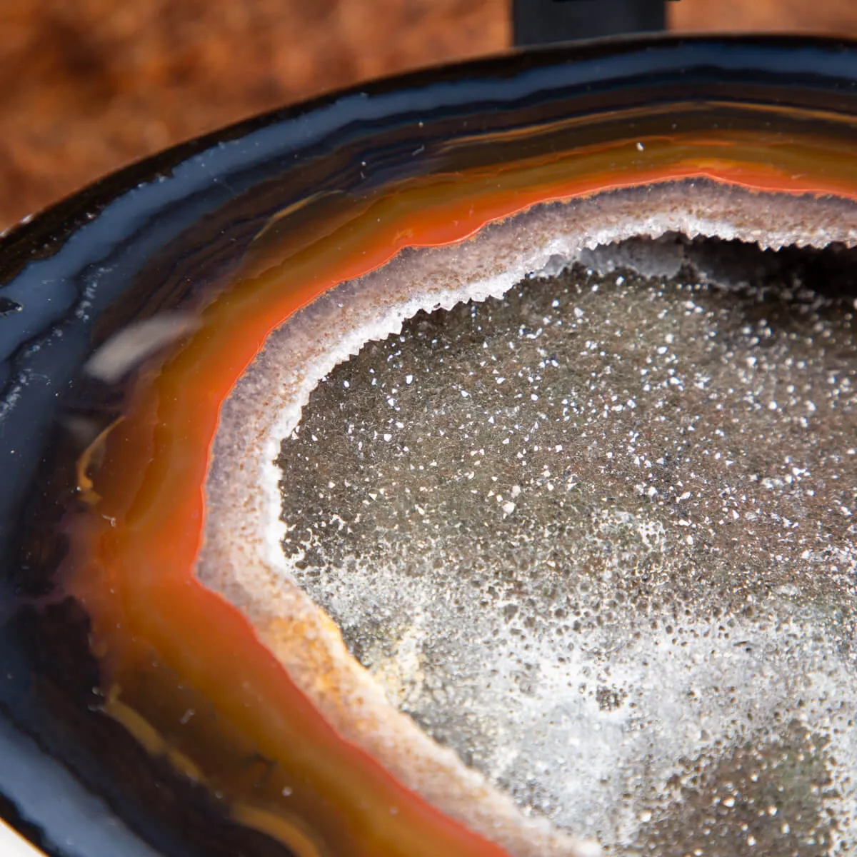 Geode Agata Sezionata su base