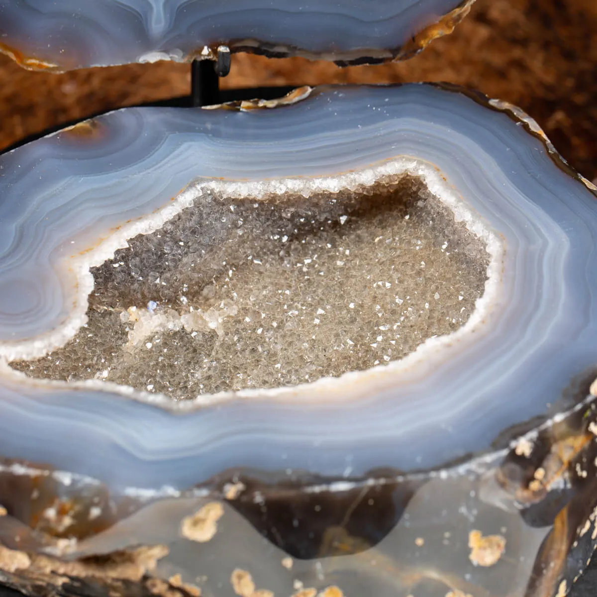 Geode Agata Sezionata su base