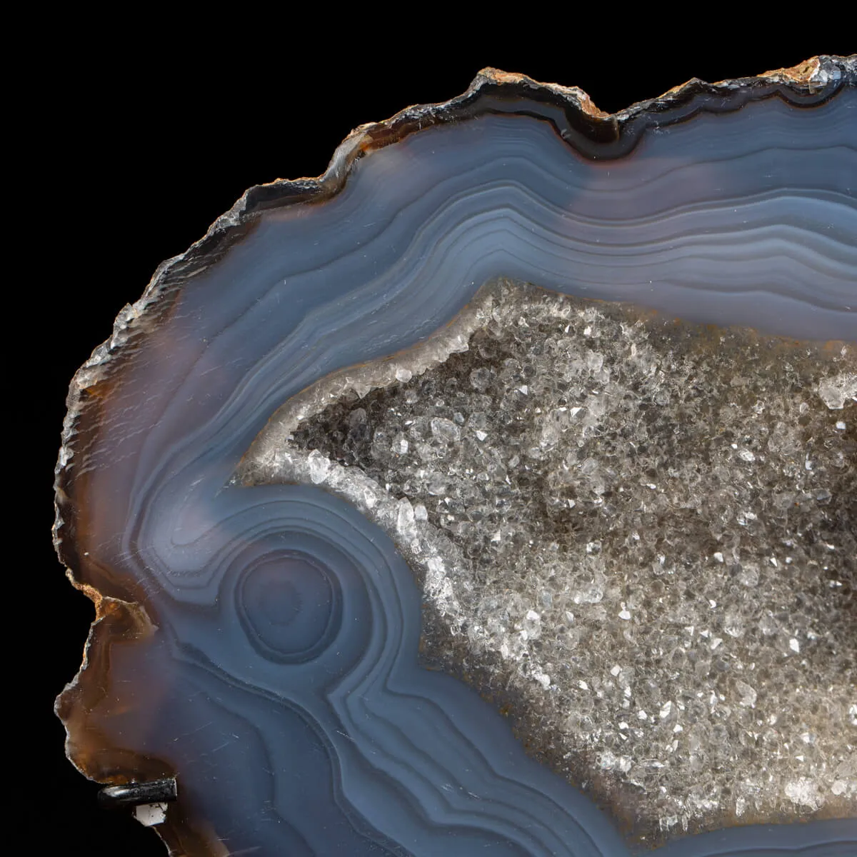 Geode Agata Sezionata su base