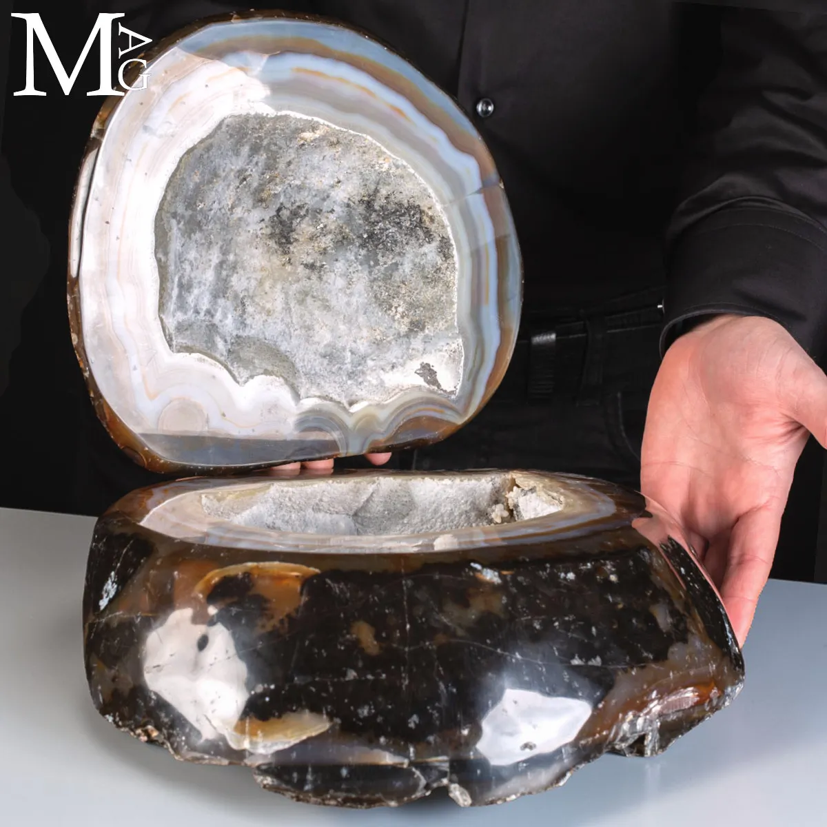 Geode di Agata sezionato e lucidato – Jewelry Box naturale