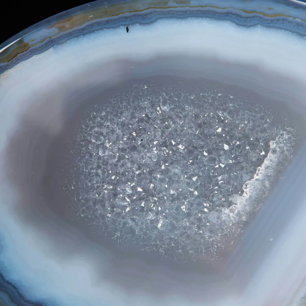 Geode Agata Sezionata Su Base