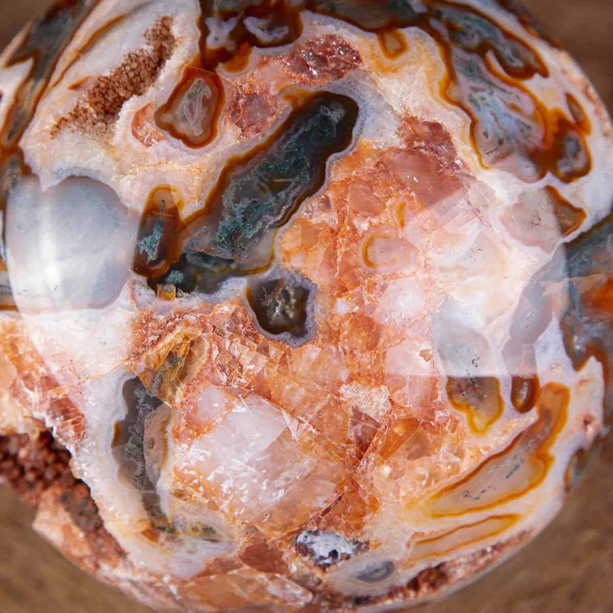 Rara Sfera di Agata Muschiata rossa