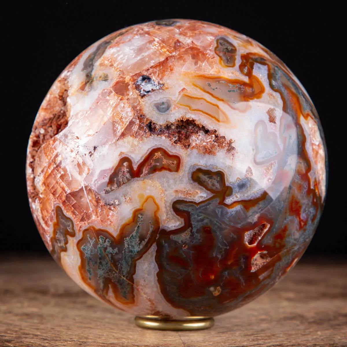 Rara Sfera di Agata Muschiata rossa
