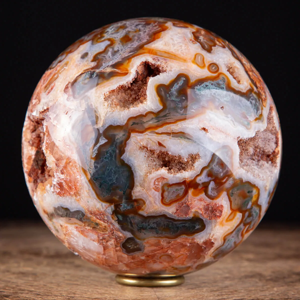 Rara Sfera di Agata Muschiata rossa