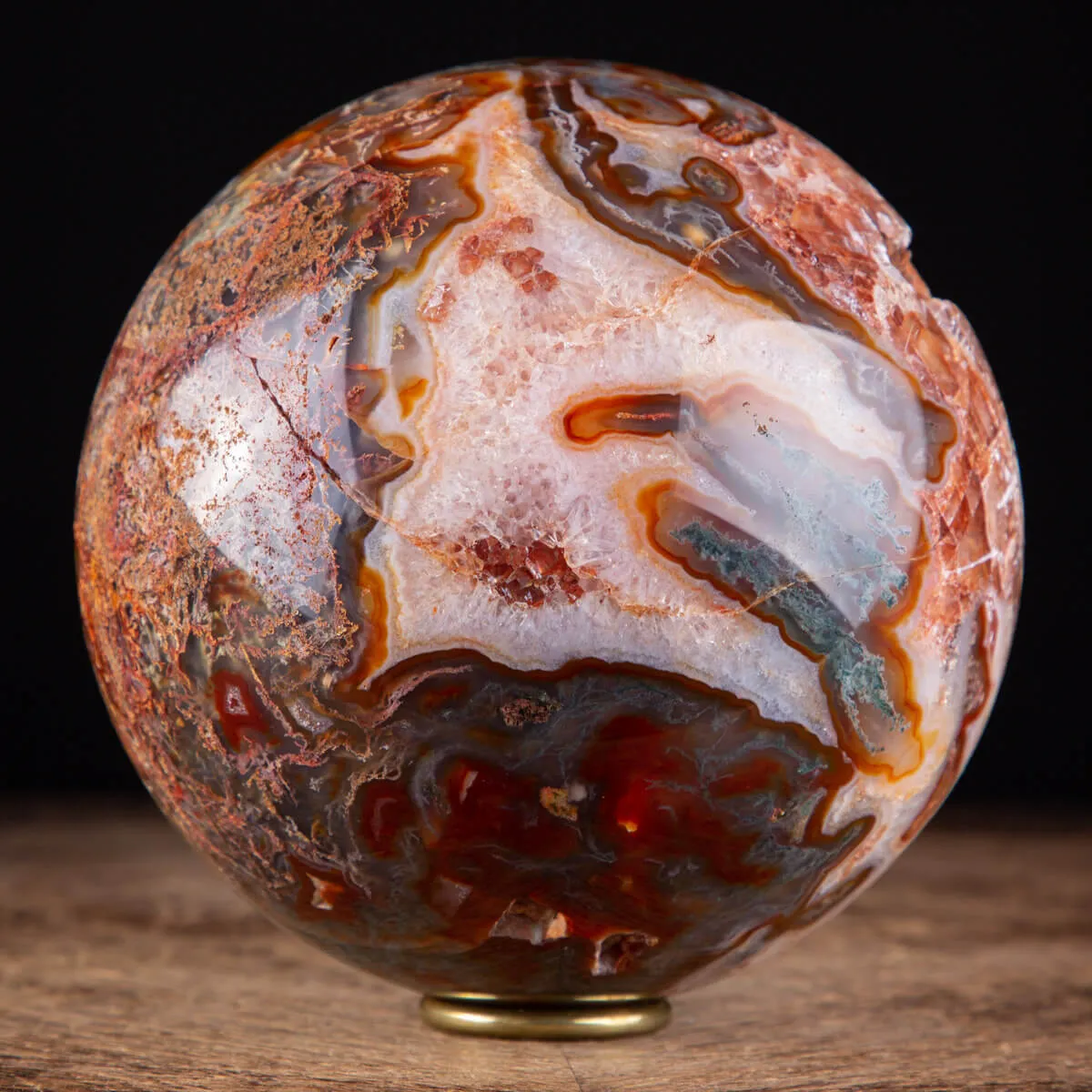 Rara Sfera di Agata Muschiata rossa