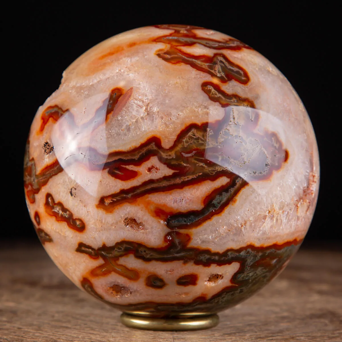 Rara Sfera di Agata Muschiata rossa