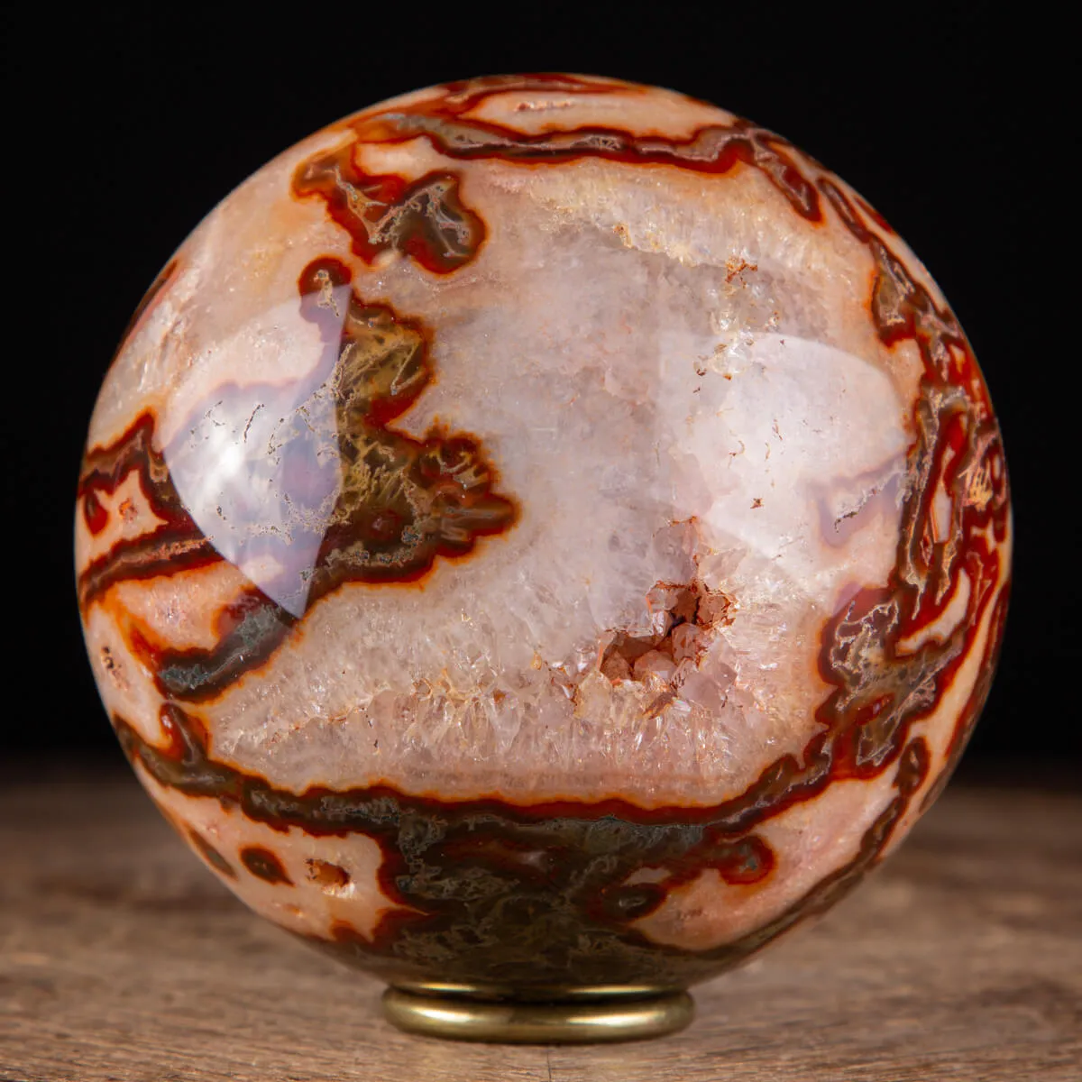Rara Sfera di Agata Muschiata rossa