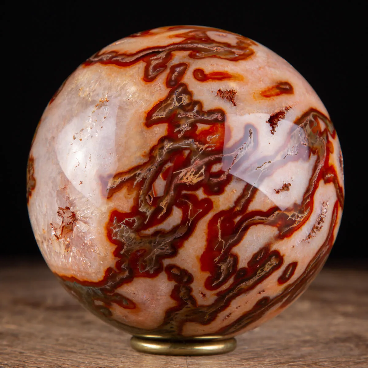 Rara Sfera di Agata Muschiata rossa