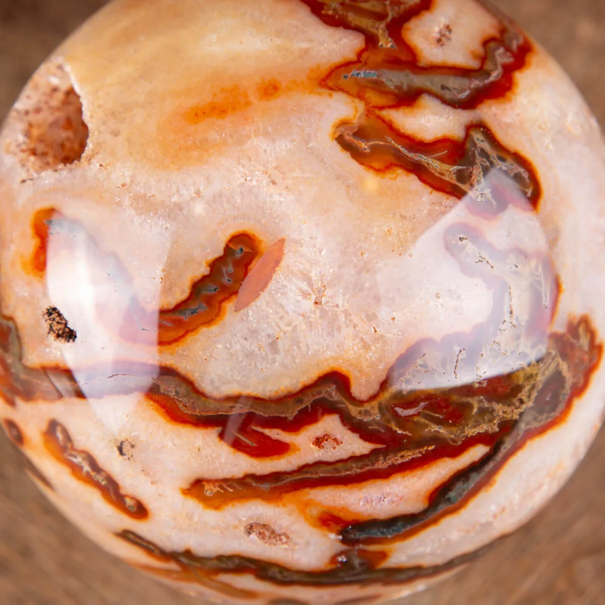 Rara Sfera di Agata Muschiata rossa