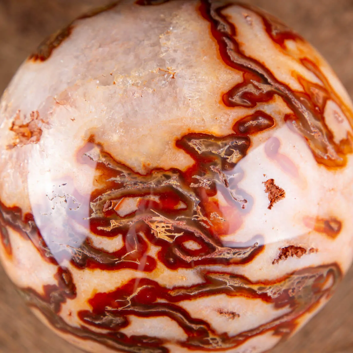 Rara Sfera di Agata Muschiata rossa