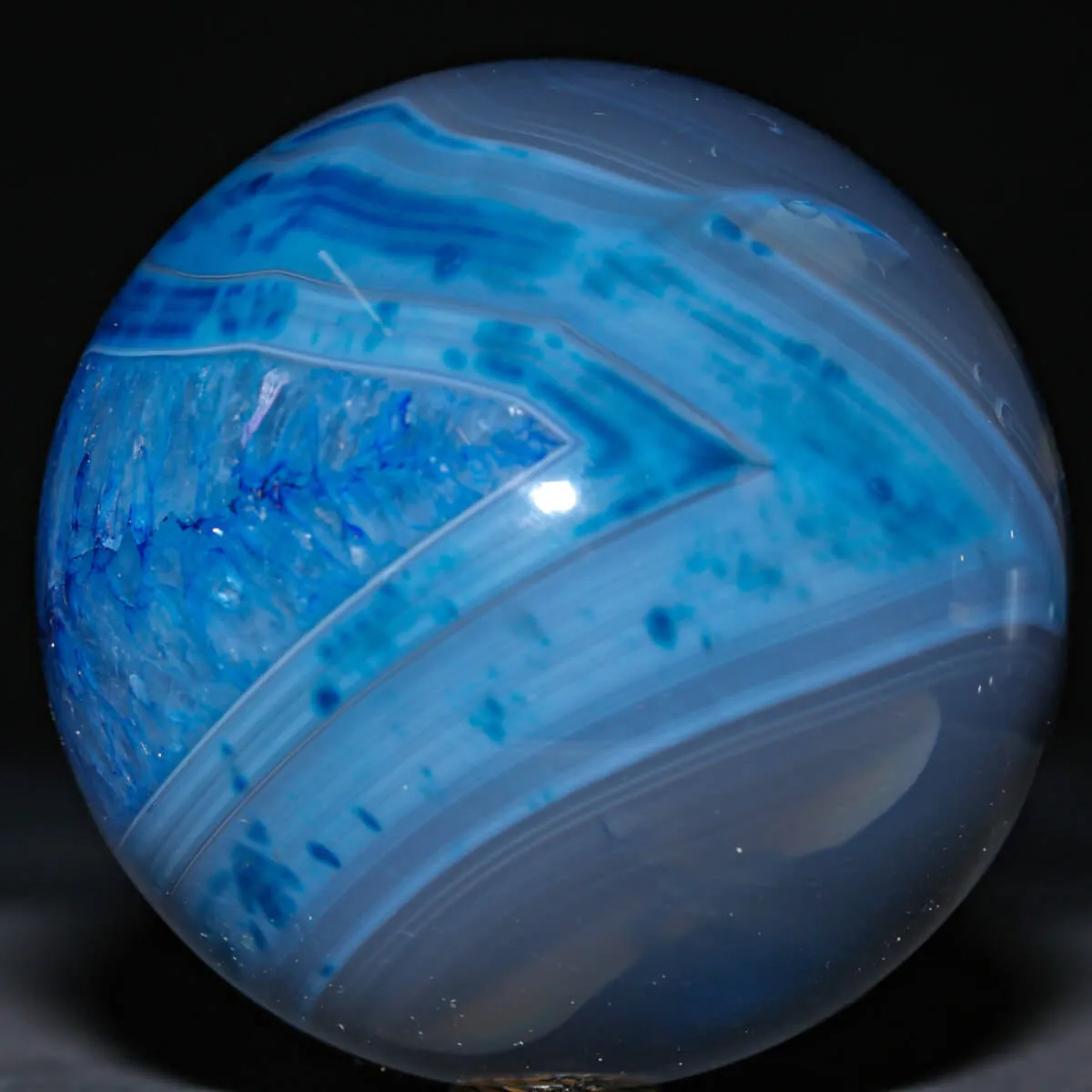 Sfera in Agata Naturale Tinta – Geode con Nucleo