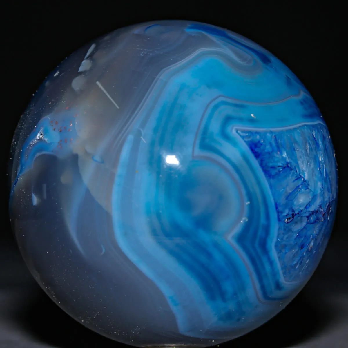 Sfera in Agata Naturale Tinta – Geode con Nucleo