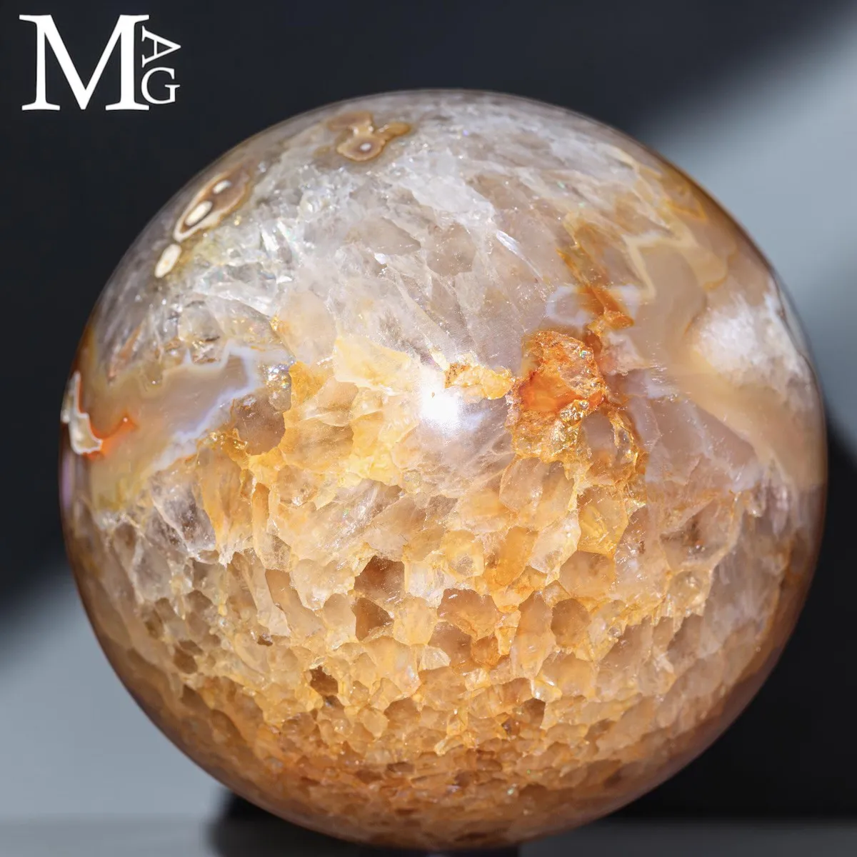 Sfera in Agata e Quarzo Ferruginoso – Geode Naturale.