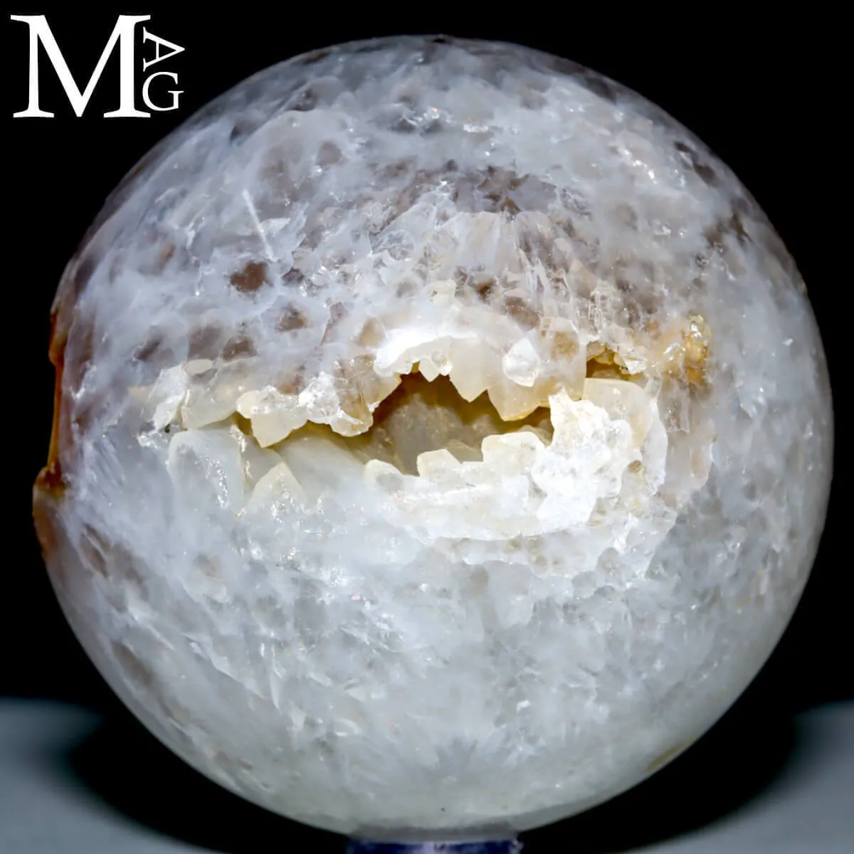 Sfera Geodica in Agata e Quarzo Naturale.