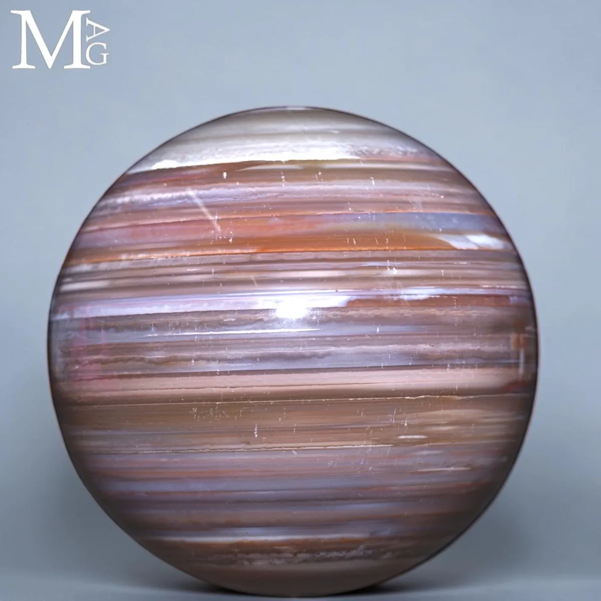Sfera in Agata a Bande – Un Pianeta Minerale dal Brasile