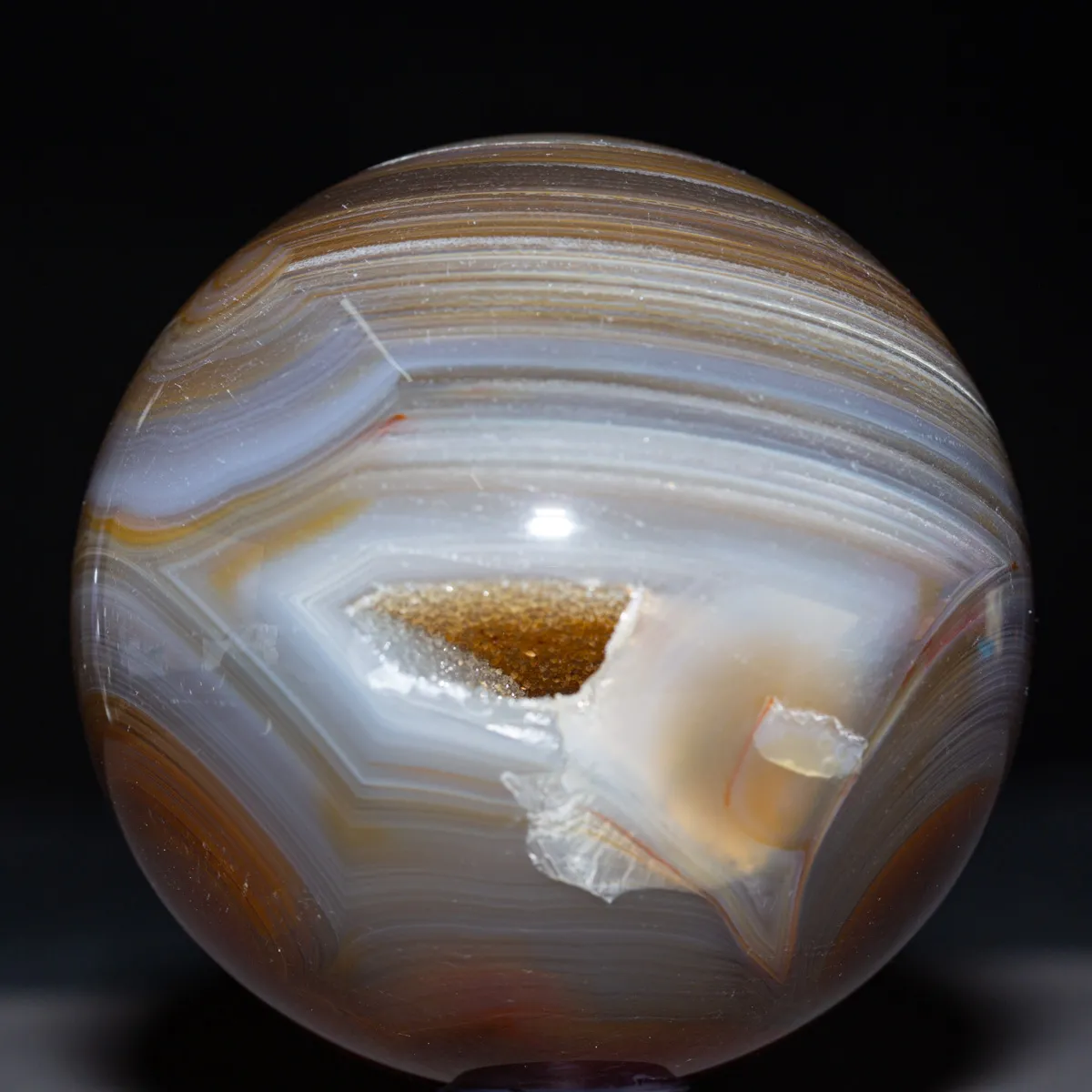 Sfera in Agata Naturale - Striata.