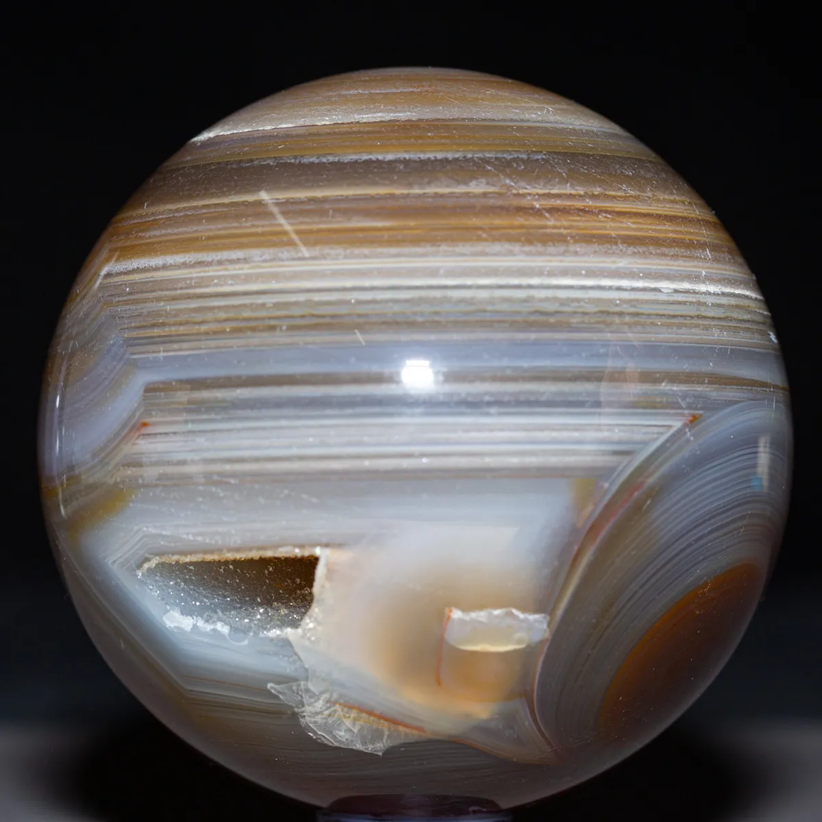 Sfera in Agata Naturale - Striata.