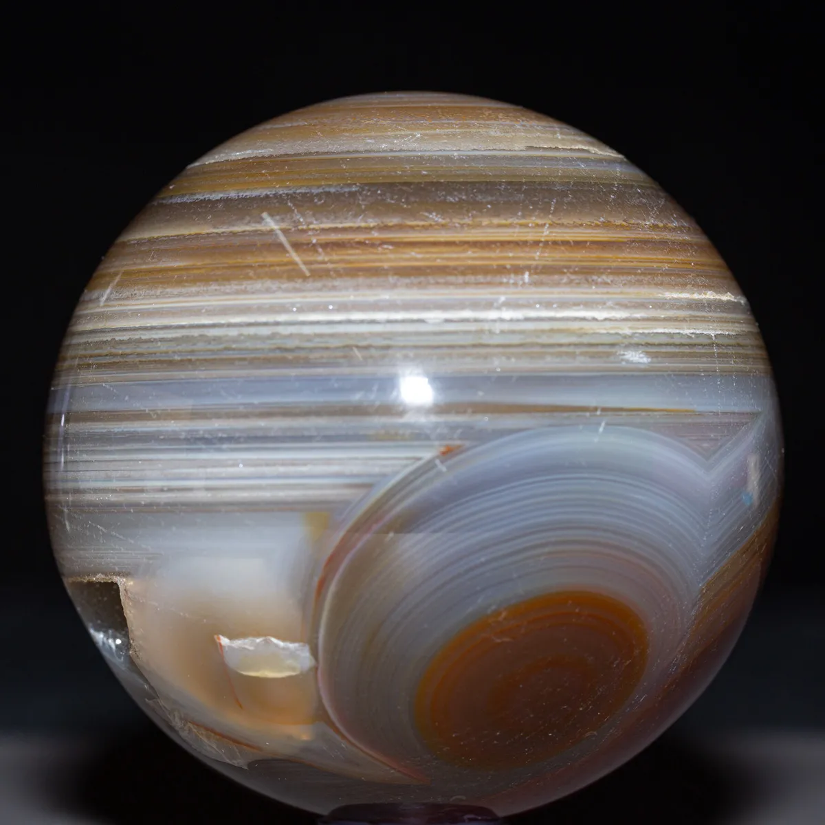 Sfera in Agata Naturale - Striata.
