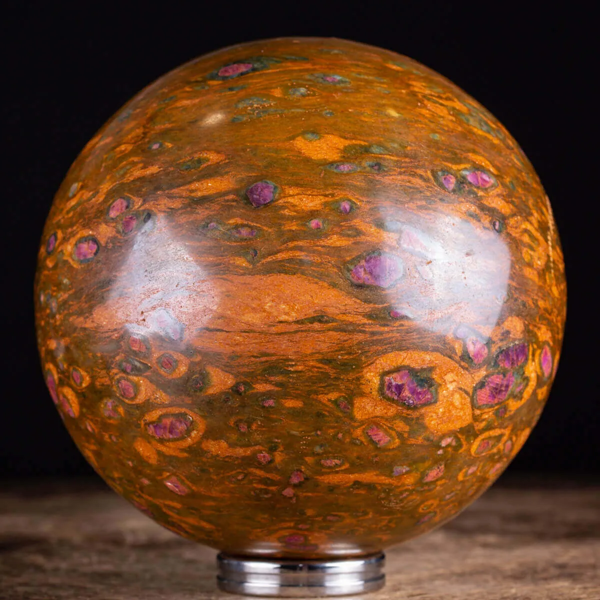 Sfera di Rubini in matrice di Fuchsite  - Ruby-Fuchsite Sphere