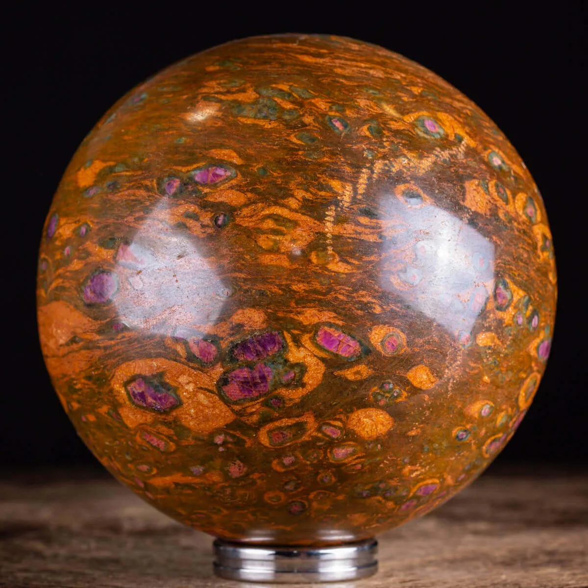Sfera di Rubini in matrice di Fuchsite  - Ruby-Fuchsite Sphere