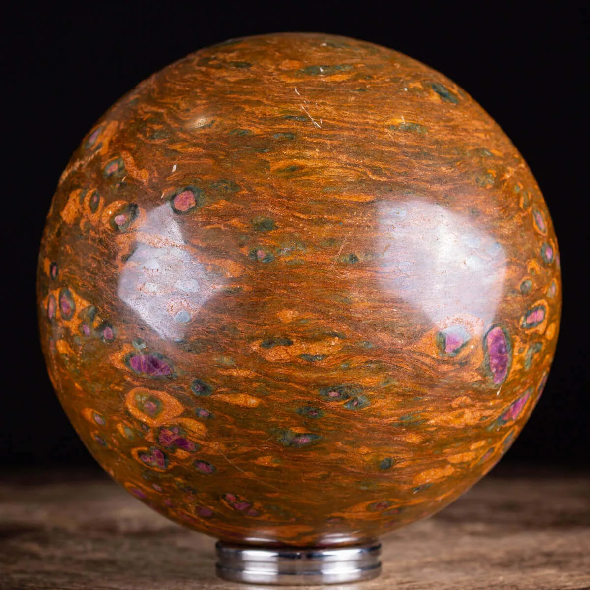 Sfera di Rubini in matrice di Fuchsite  - Ruby-Fuchsite Sphere