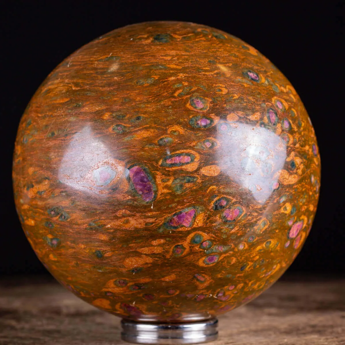 Sfera di Rubini in matrice di Fuchsite  - Ruby-Fuchsite Sphere