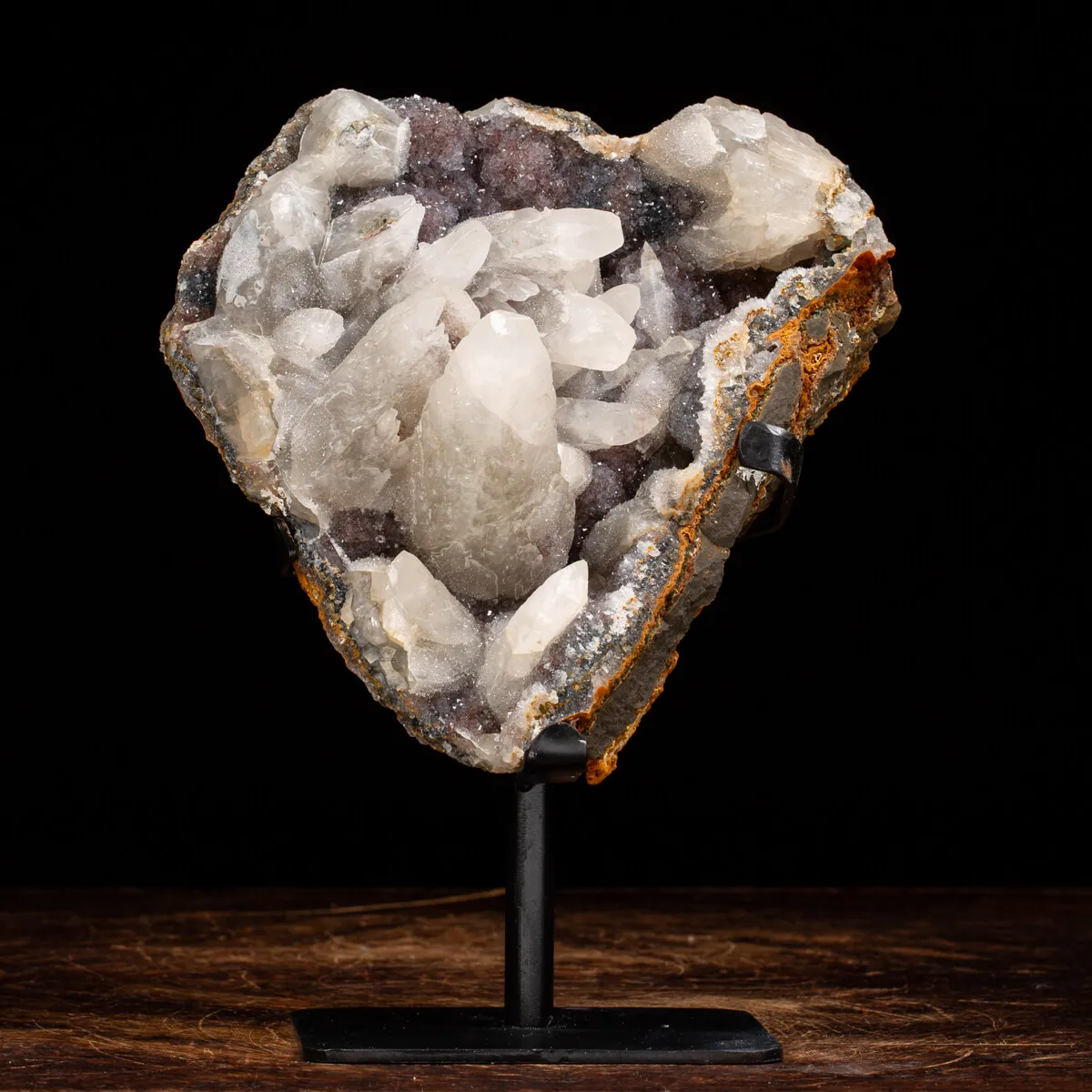 Calcite su Ametista