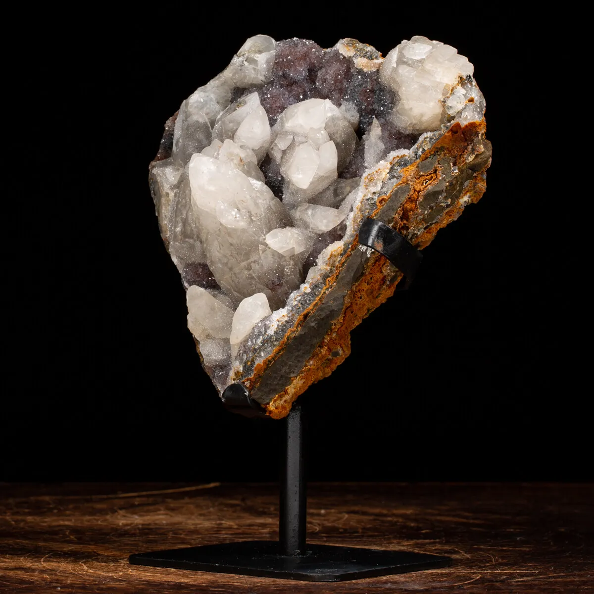 Calcite su Ametista