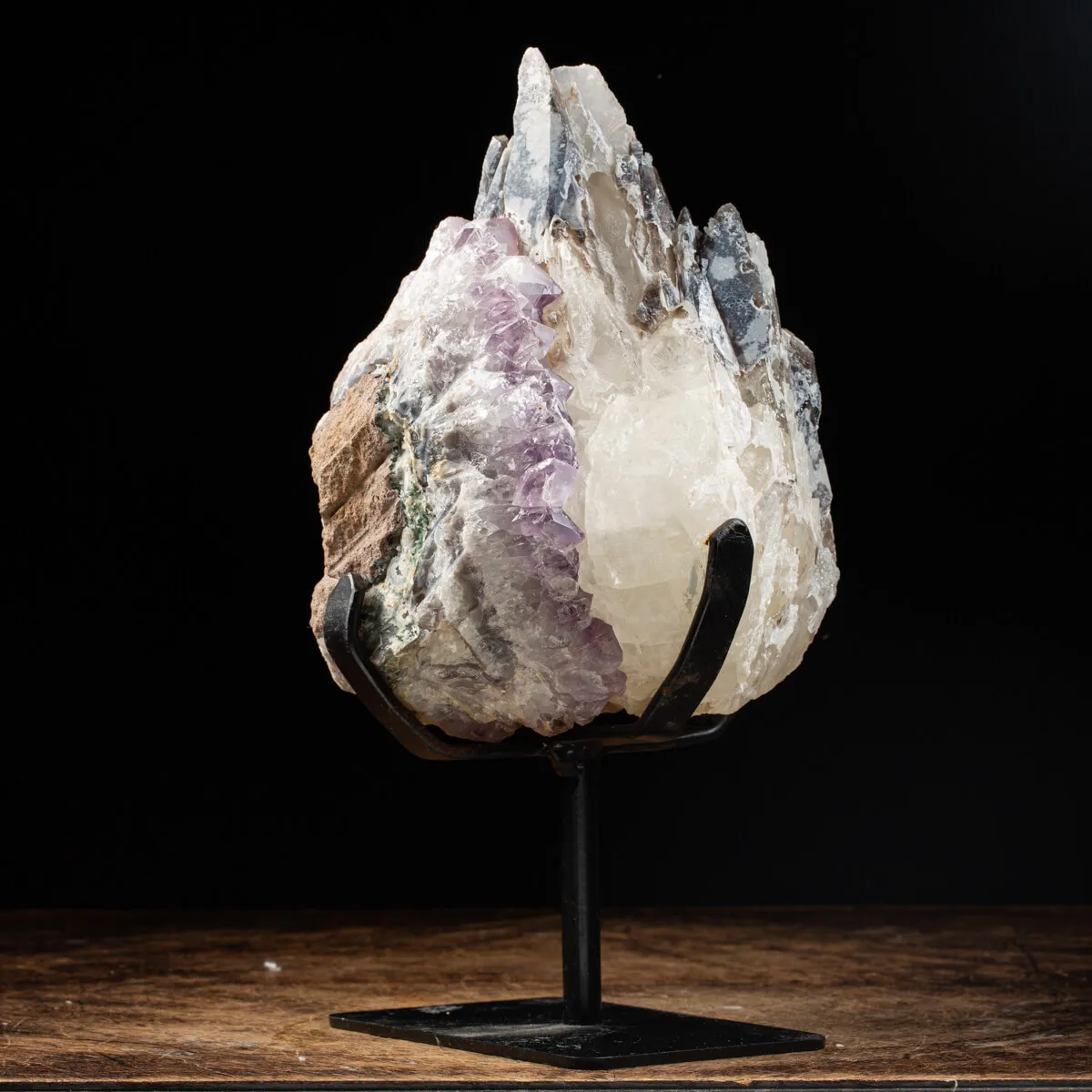 Calcite su Ametista