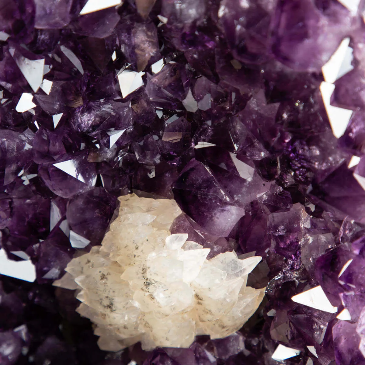 Geode di  Ametista - Grotta di cristalli Viola con Calcite