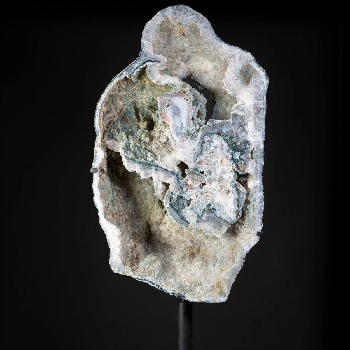 Spettacolare  Geode di Calcedonio verde