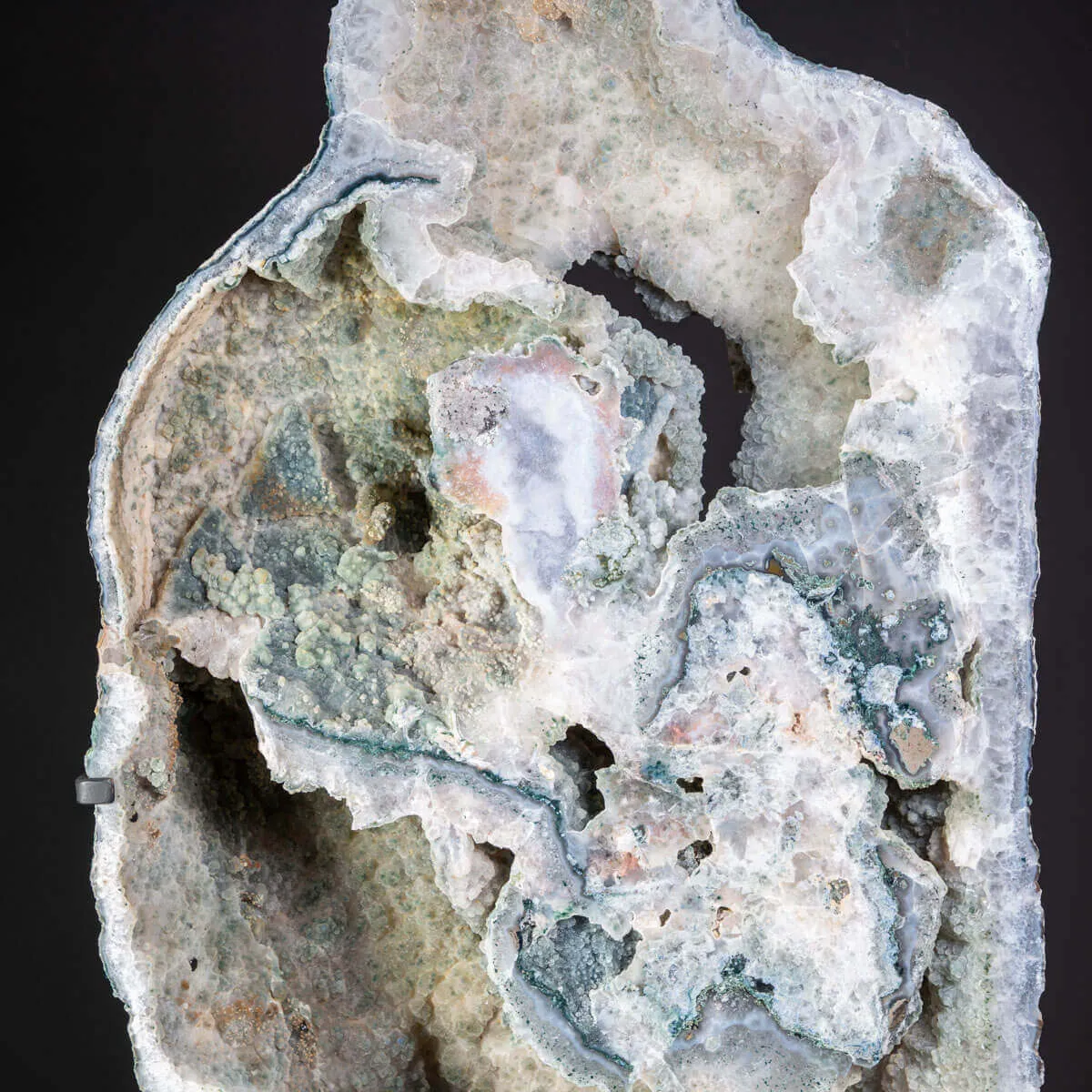 Spettacolare  Geode di Calcedonio verde