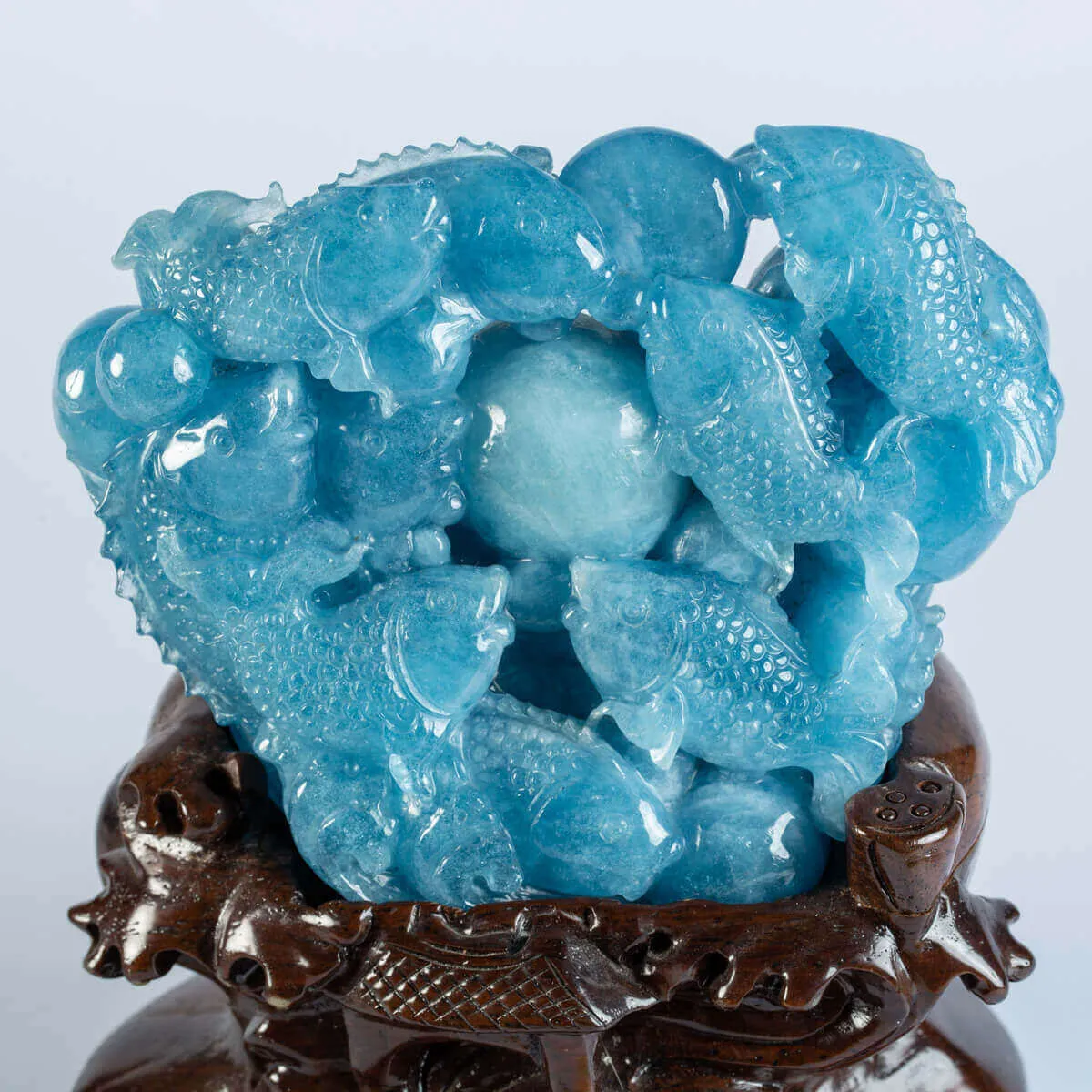Intaglio in Acquamarina Carpe Koi