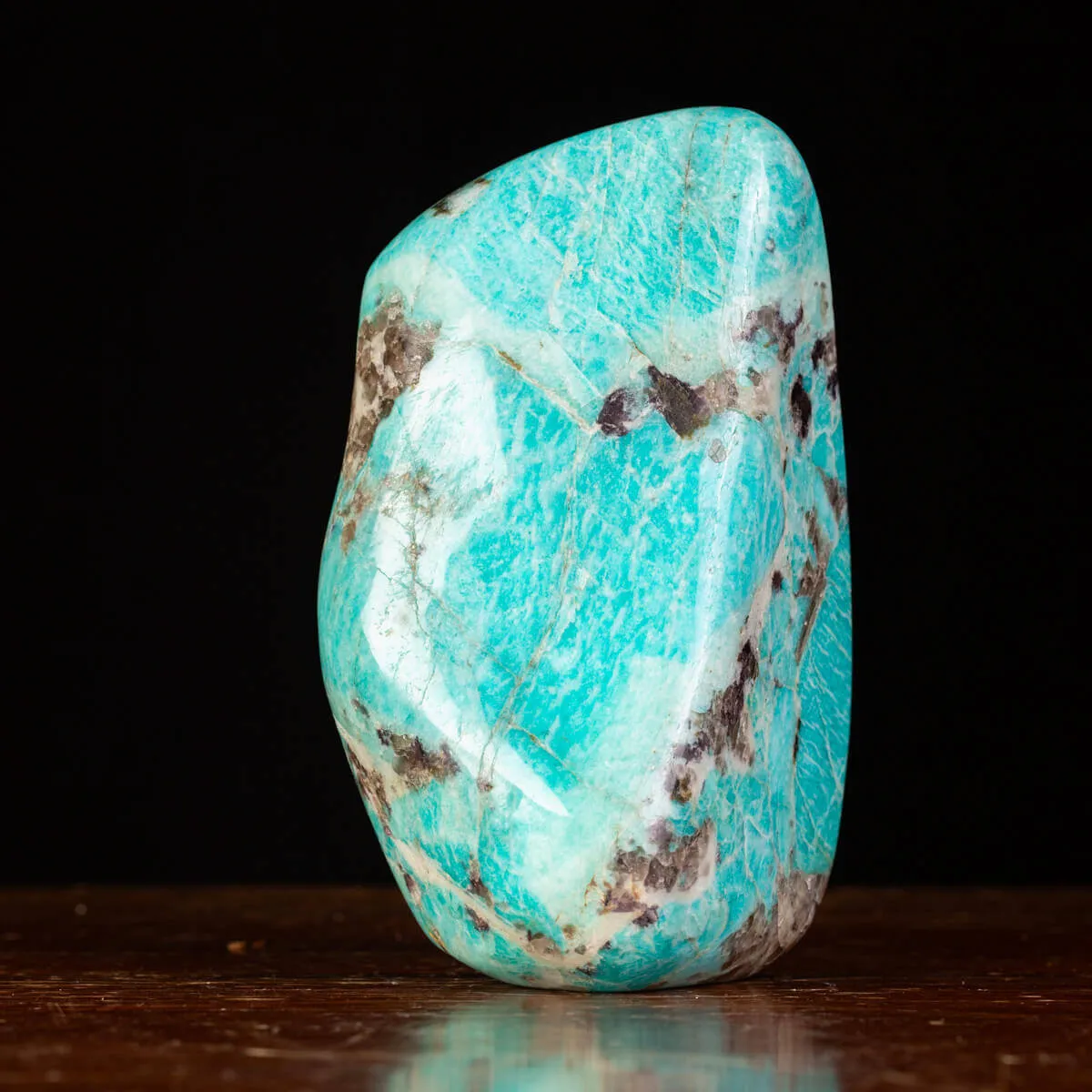 Sasso In forma libera, Lucido:fusione di Amazonite e Smokey Quartz.