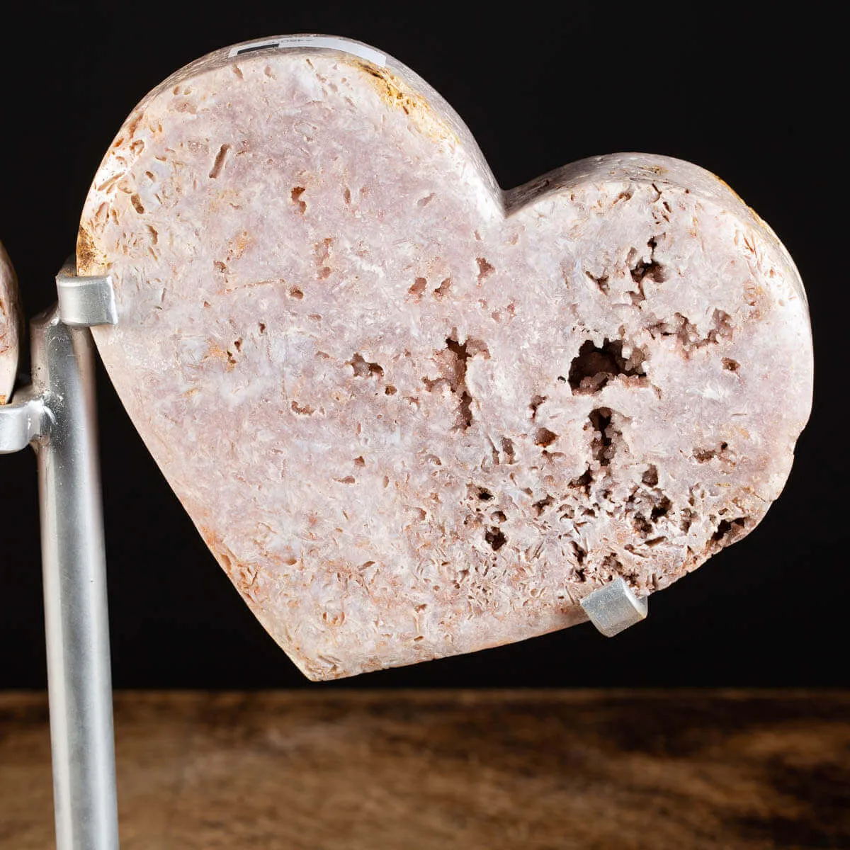 Doppio Cuore di Ametista Rosa - Simbolo di Amore e Armonia.