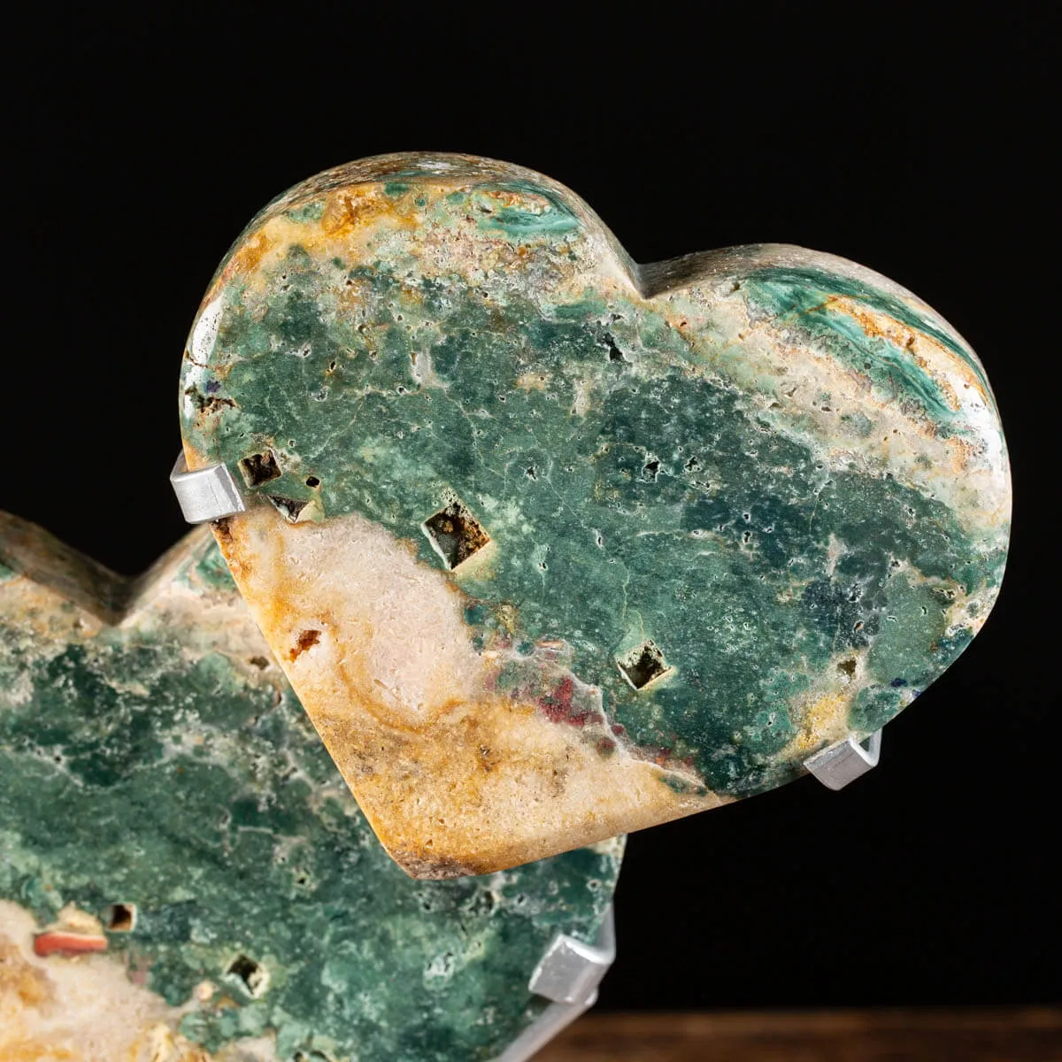 Coppia di Cuori di Ametista Rosa e verde - L'Armonia dei Cuori Uniti: