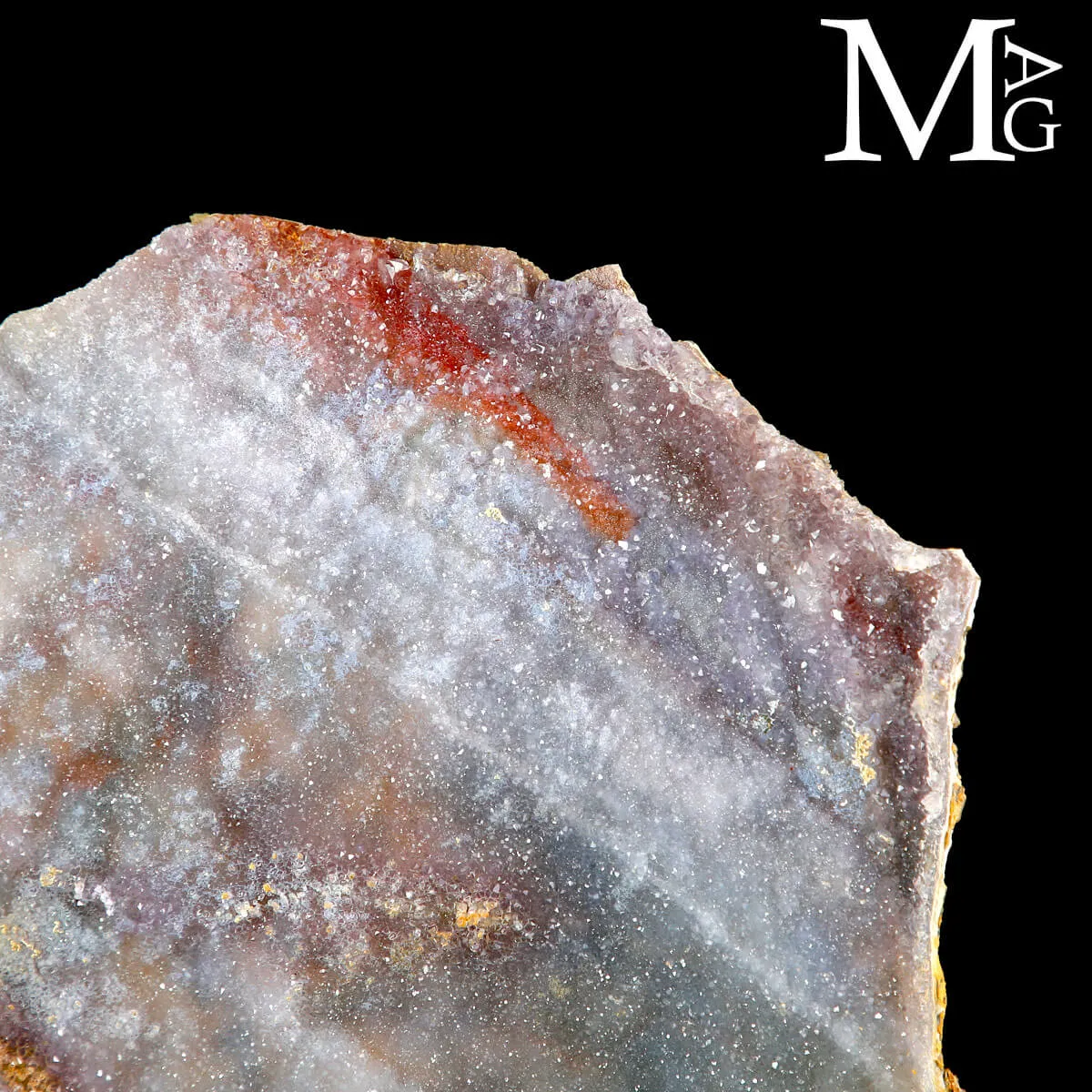 Particolare Lastra di Geode in Ametista su Base Metallica
