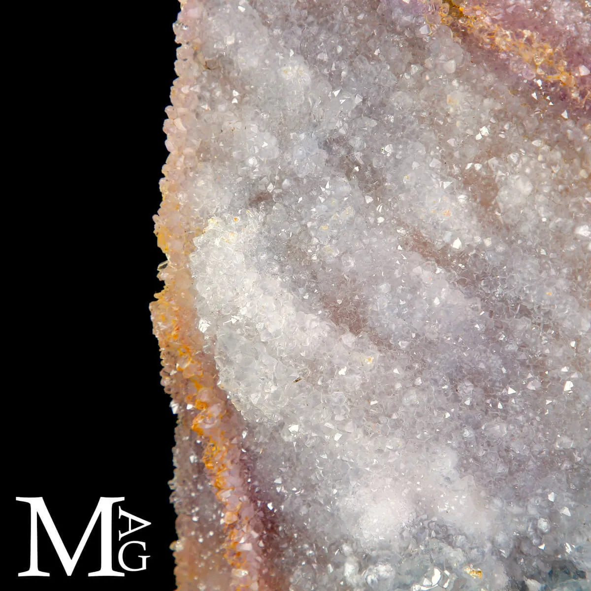 Particolare Lastra di Geode in Ametista su Base Metallica