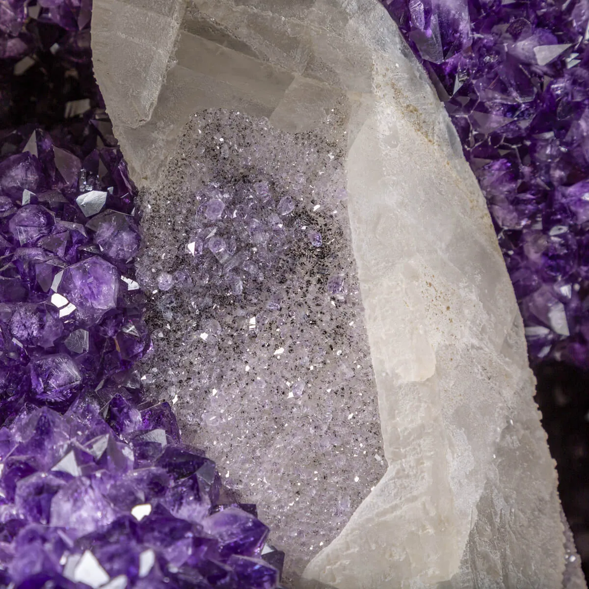 Geode di Ametista con Quarzo