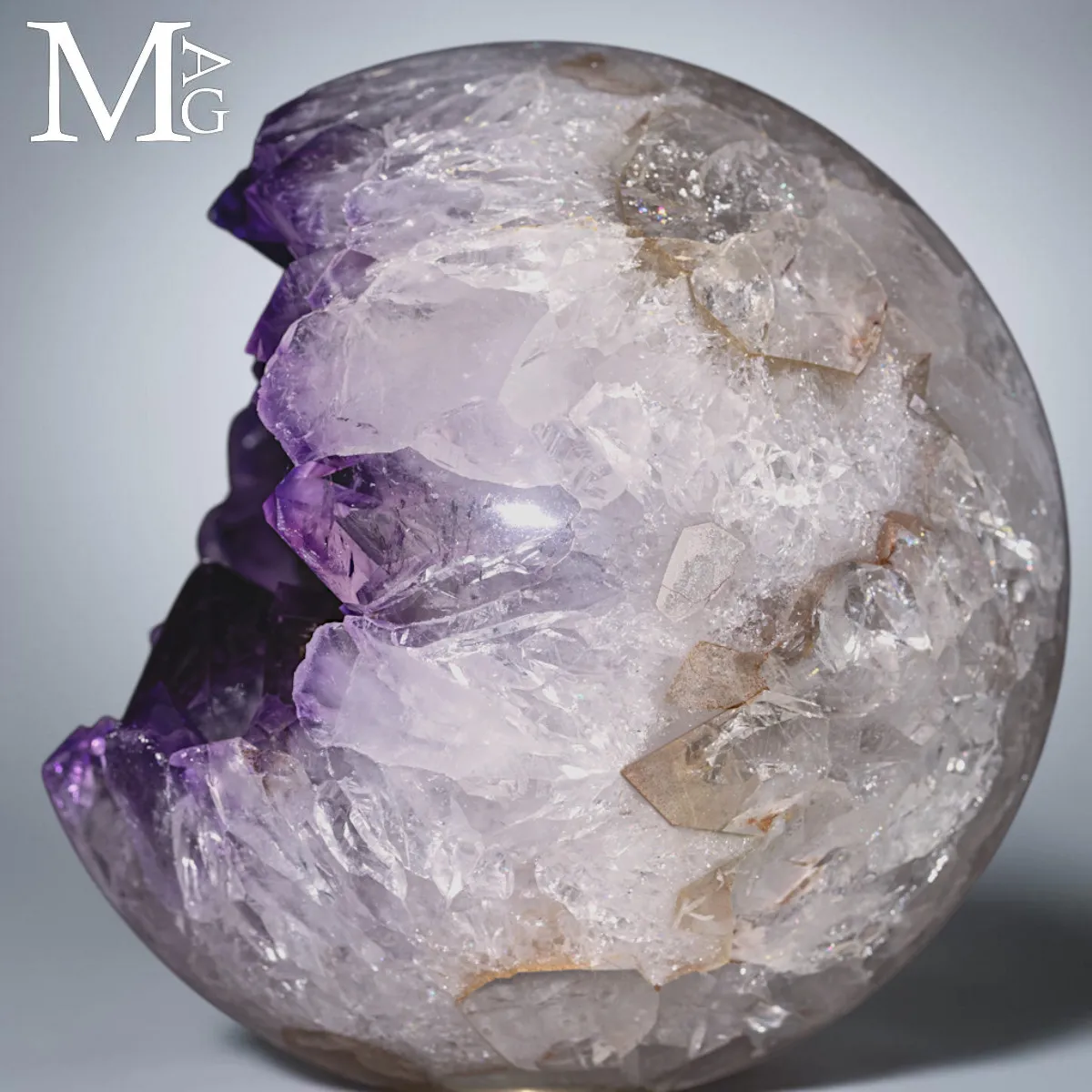 Sfera in Ametista da Geode – Struttura Cristallina.
