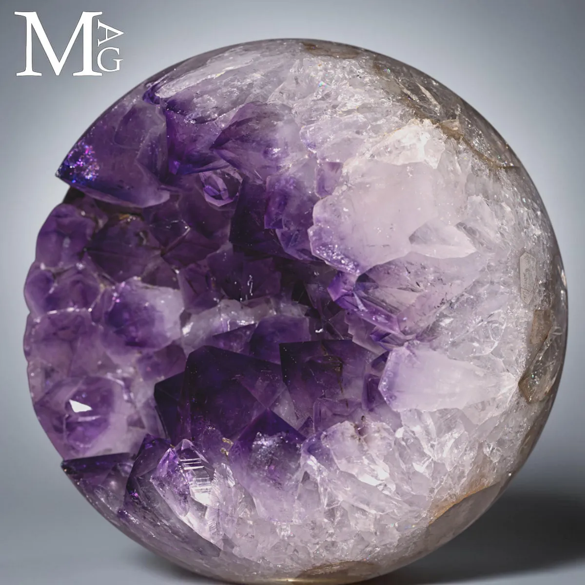 Sfera in Ametista da Geode – Struttura Cristallina.