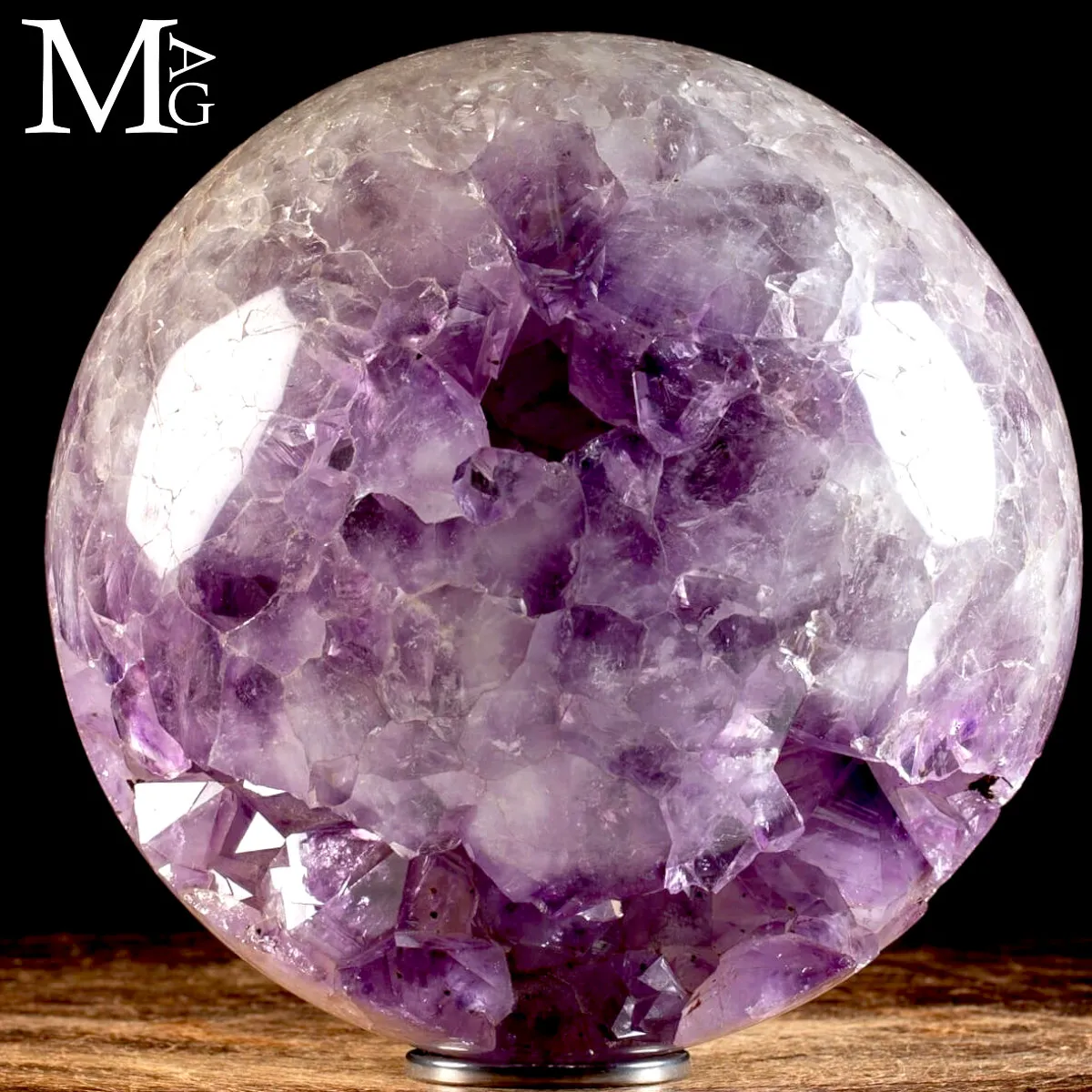 Grande Sfera di Ametista Naturale – Con Geode a Cristalli Viola Profondi