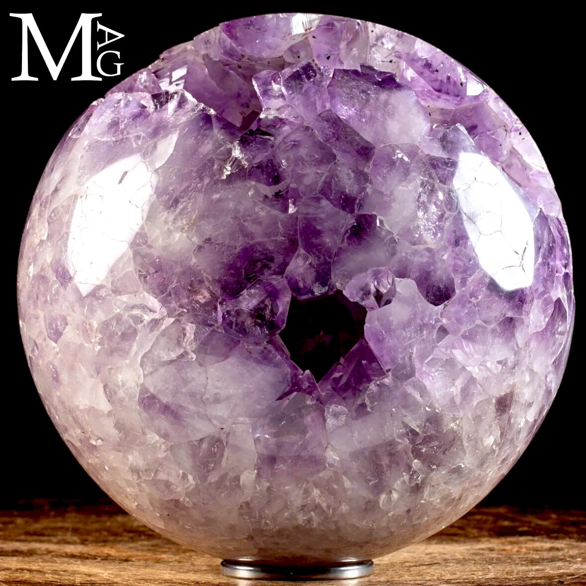 Grande Sfera di Ametista Naturale – Con Geode a Cristalli Viola Profondi
