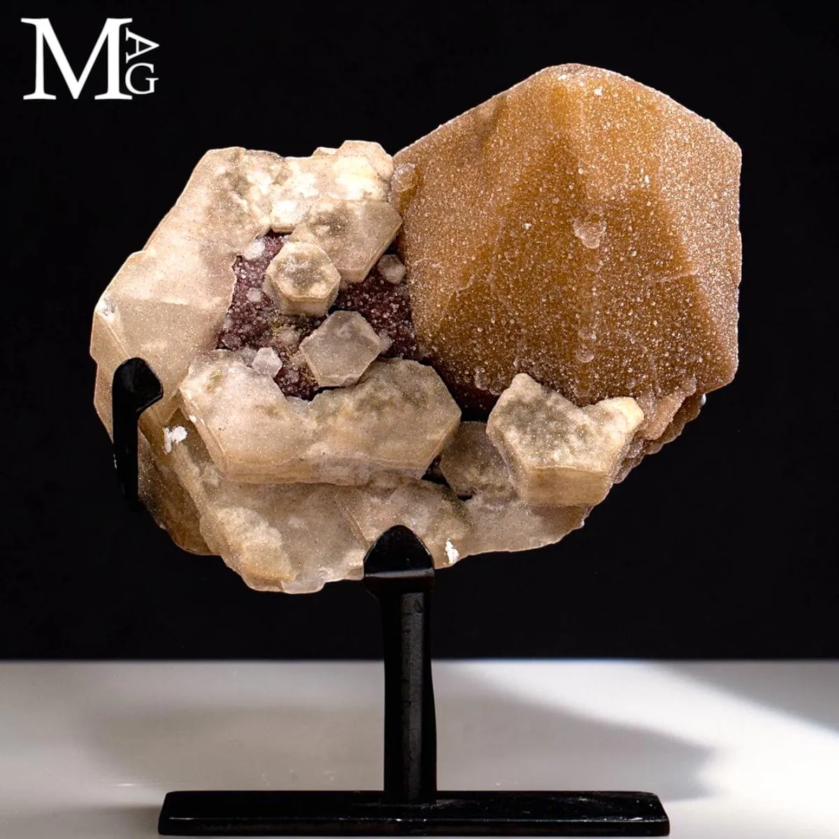 Campione da collezione – Cristallo di Calcite Tabulare e Quarzo Microcristallino