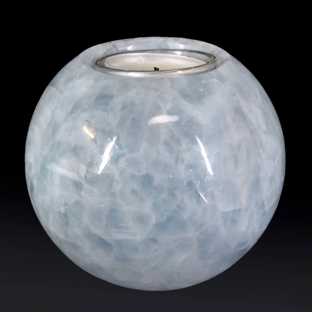 Sfera in Calcedonio con candela